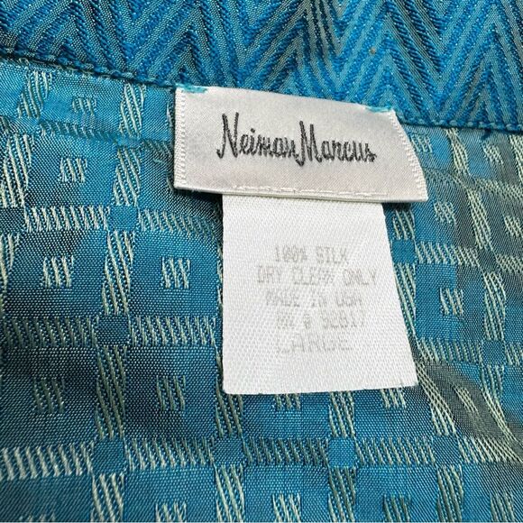Neiman Marcus Vintage Blue Open Front Blouse Size Large - Picture 4 of 8